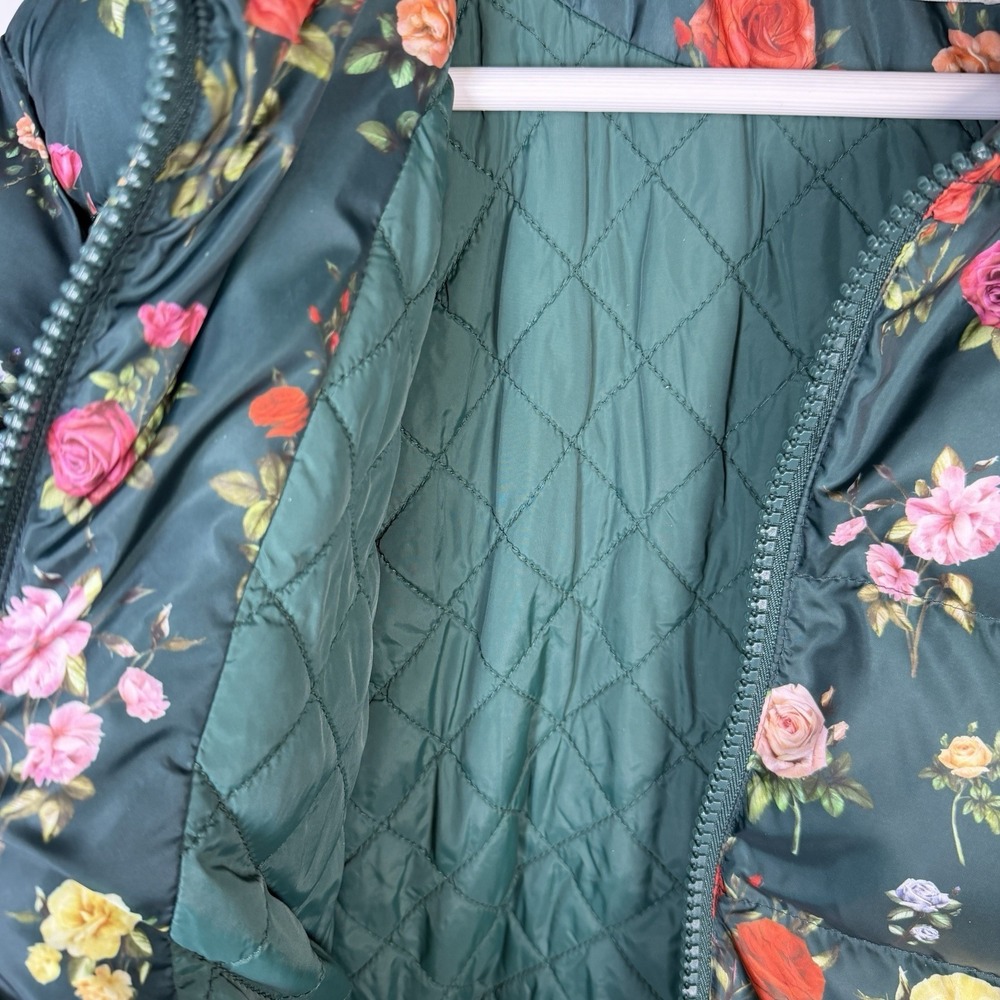 Anthropologie Nuuly Rachel Antonoff Jemma Rose Floral Puffer Zip Up Jacket Med - Picture 10 of 12